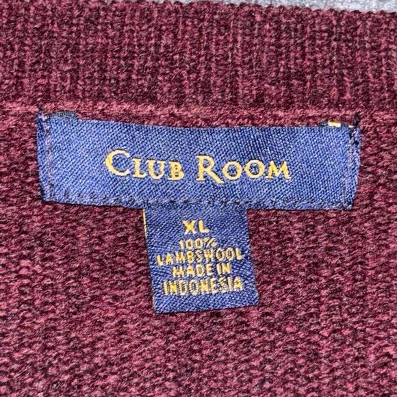 Club Room Sweater Men’s XL Burgundy Red Wool Blend Pullover Classic Warm - Picture 4 of 11